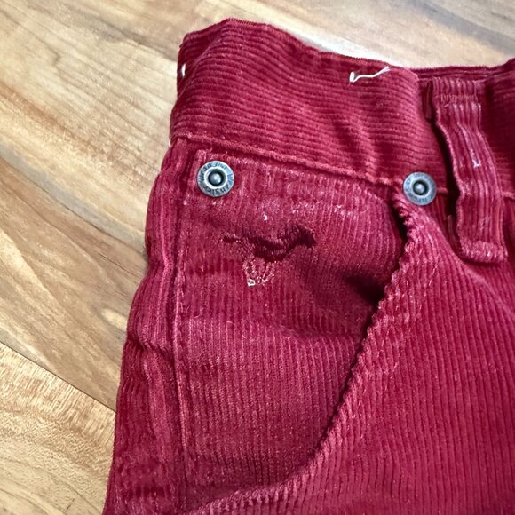 VINTAGE Red Wrangler Corduroy Pants 5 SLIM - Picture 2 of 5
